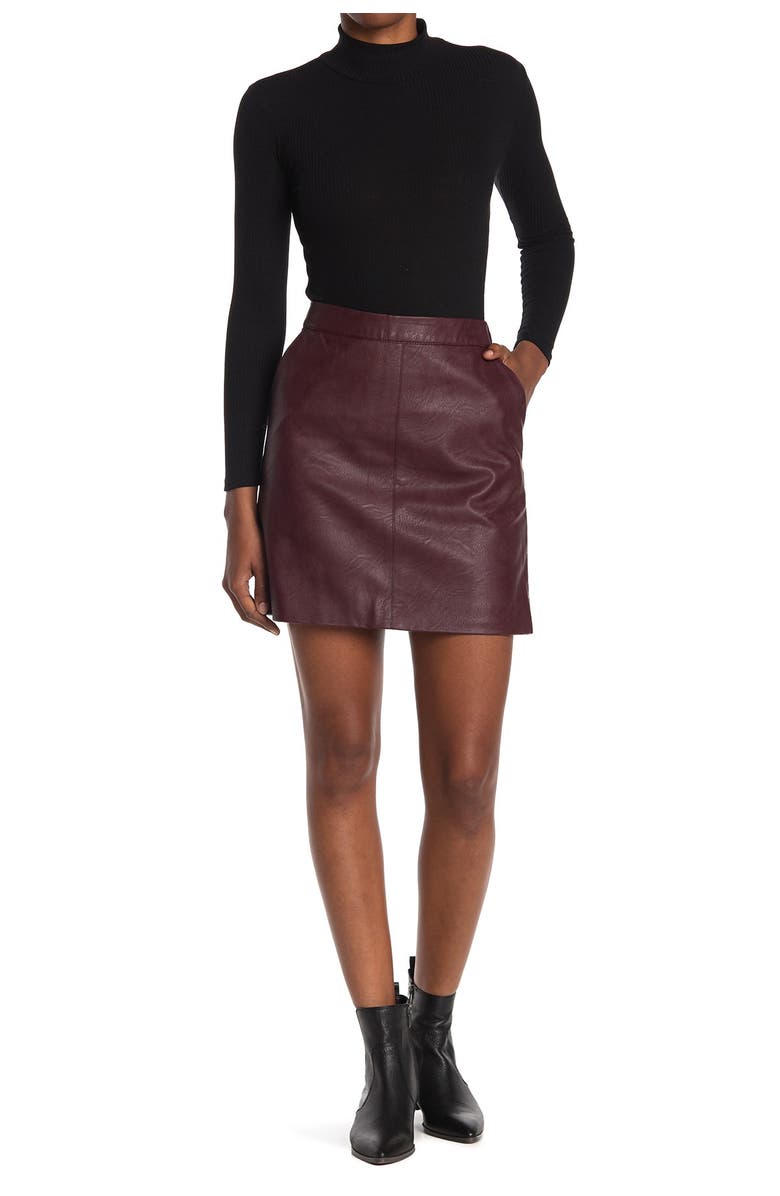 Topshop Faux Leather Pencil Skirt, Main, color, 