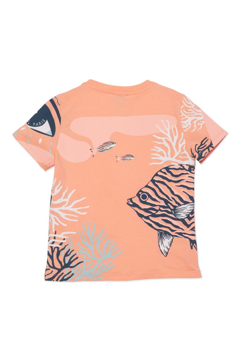 Kids' Tiger Undersea Graphic Tee, Alternate, color, SALMON