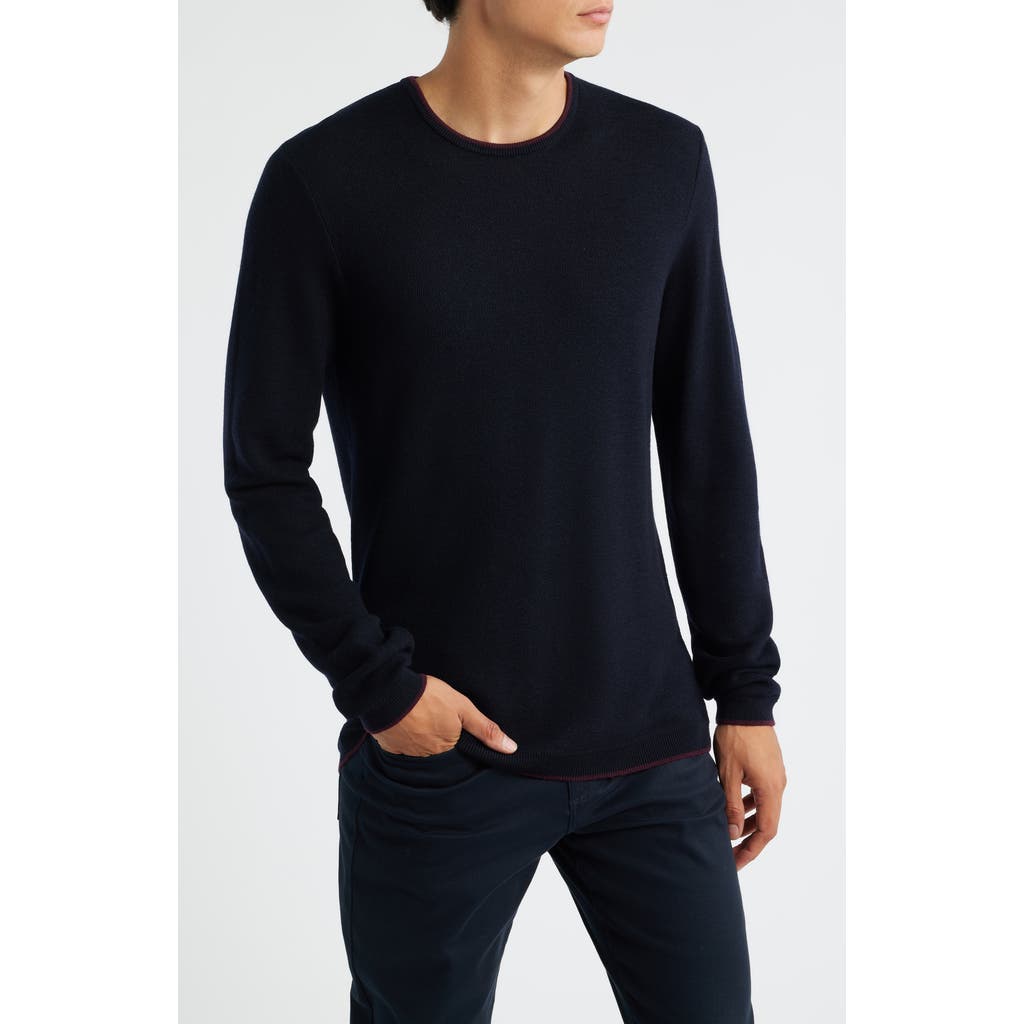 Jack Victor Belvedere Tipped Merino Wool Sweater In Blue