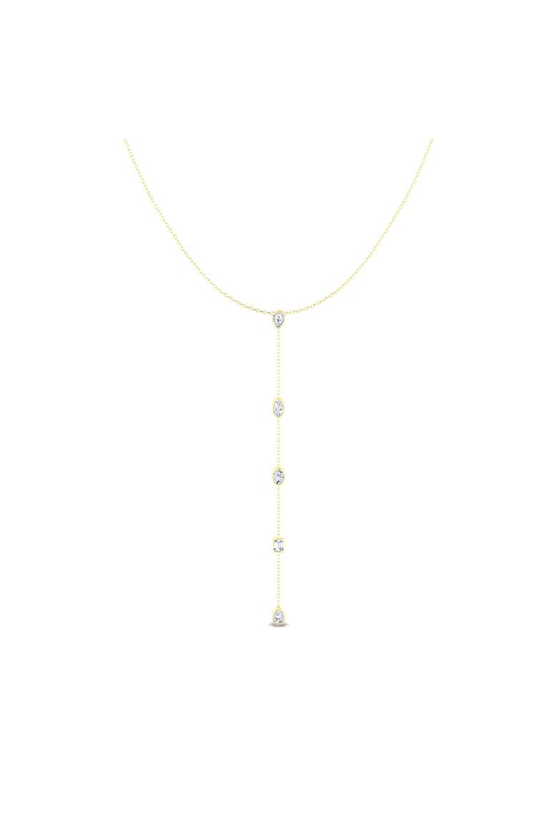 Multi Shape Lariat Lab Diamond in 14K, Main, color, Yellow Gold