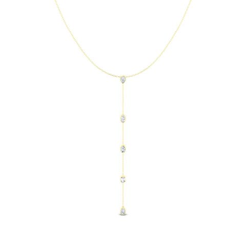 Multi Shape Lariat Lab Diamond in 14K