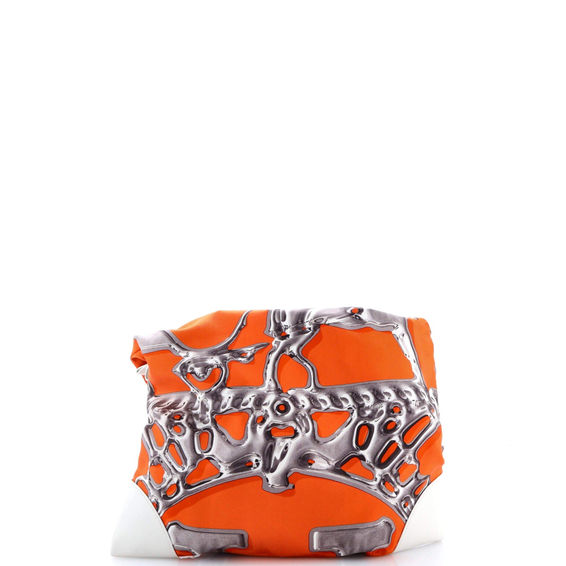 Pre-Owned Hermes Silky City Bag Printed Silk and Leather PM, Alternate, color, Orange