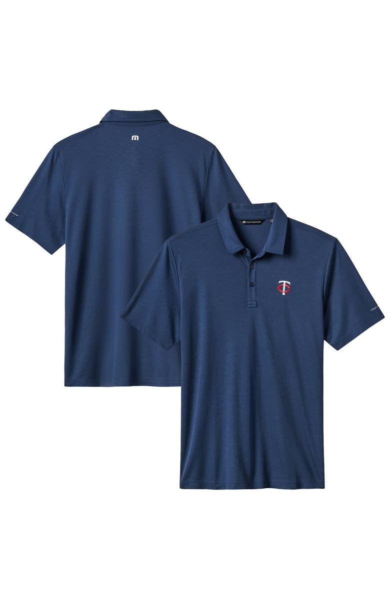 TravisMathew Men's TravisMathew Navy Minnesota Twins Playoff Pitch Tri-Blend Polo, Alternate, color, Navy