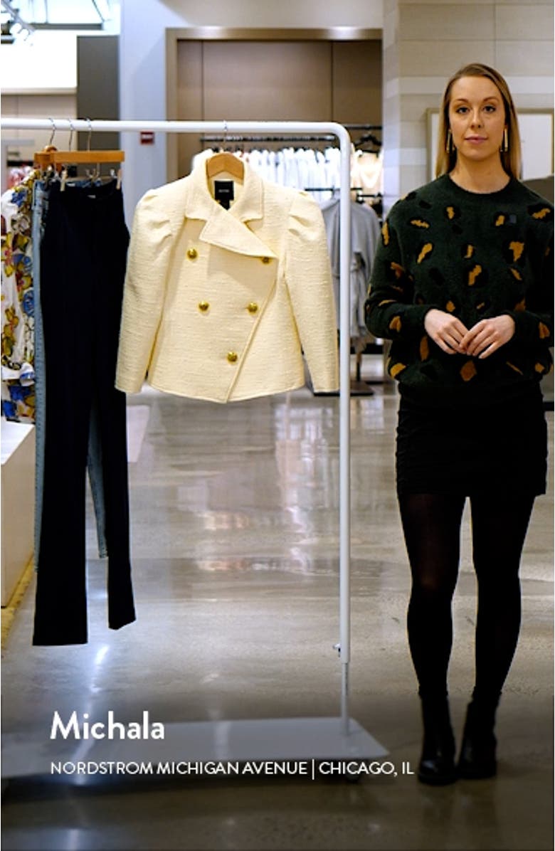 Double Breasted Cotton Blend Tweed Jacket, sales video thumbnail