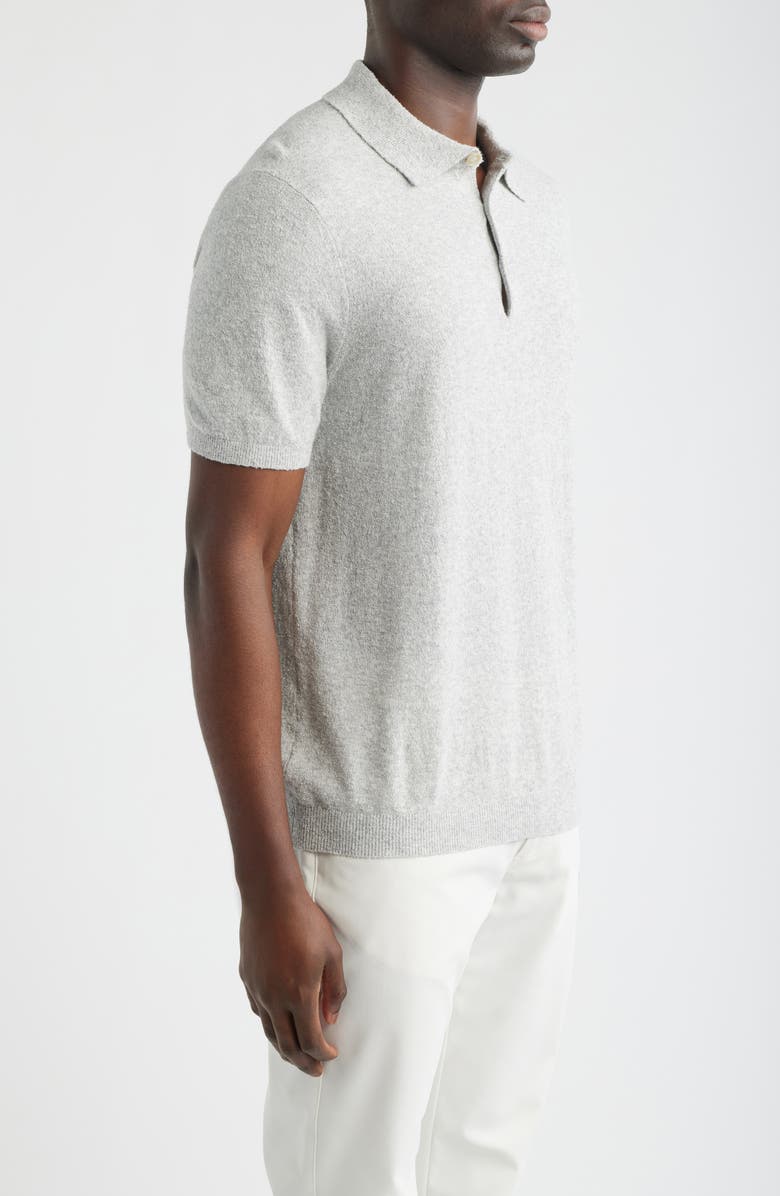 Scott Barber Solid Bouclé Polo, Alternate, color, Silver