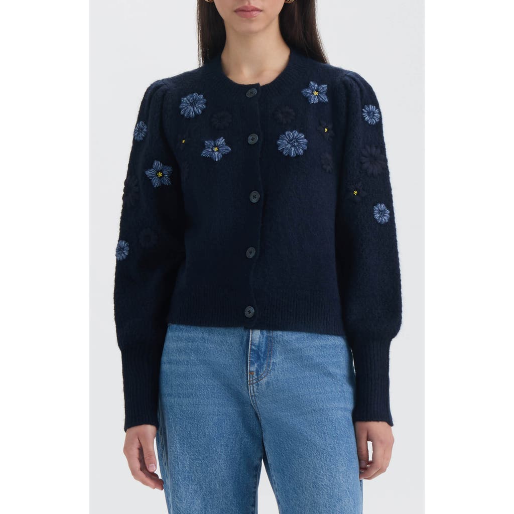 Nvlt Flower Embroidered Cardigan In Blue