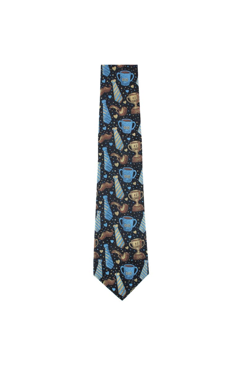 Trafalgar Dad Appreciation Silk Novelty Necktie, Alternate, color, Navy Blue