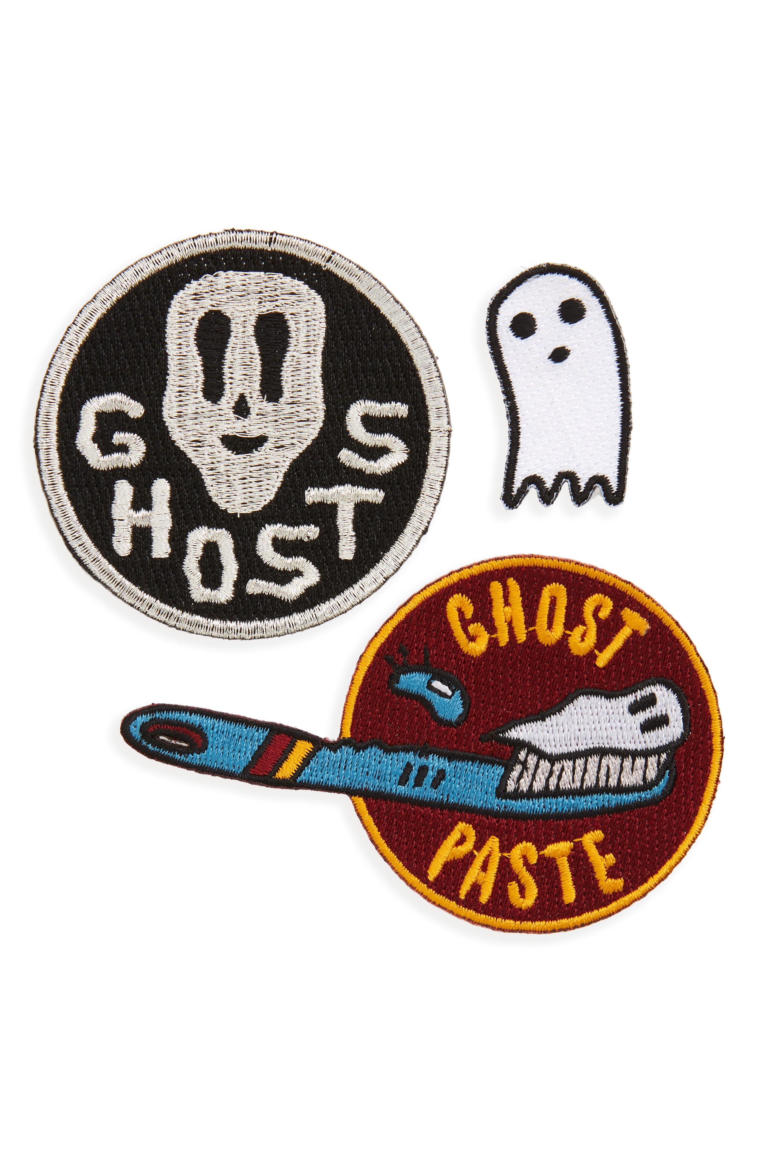 MOKUYOBI Mokurobi Spooky Pack Set of 3 Iron-On Patches, Main, color, 