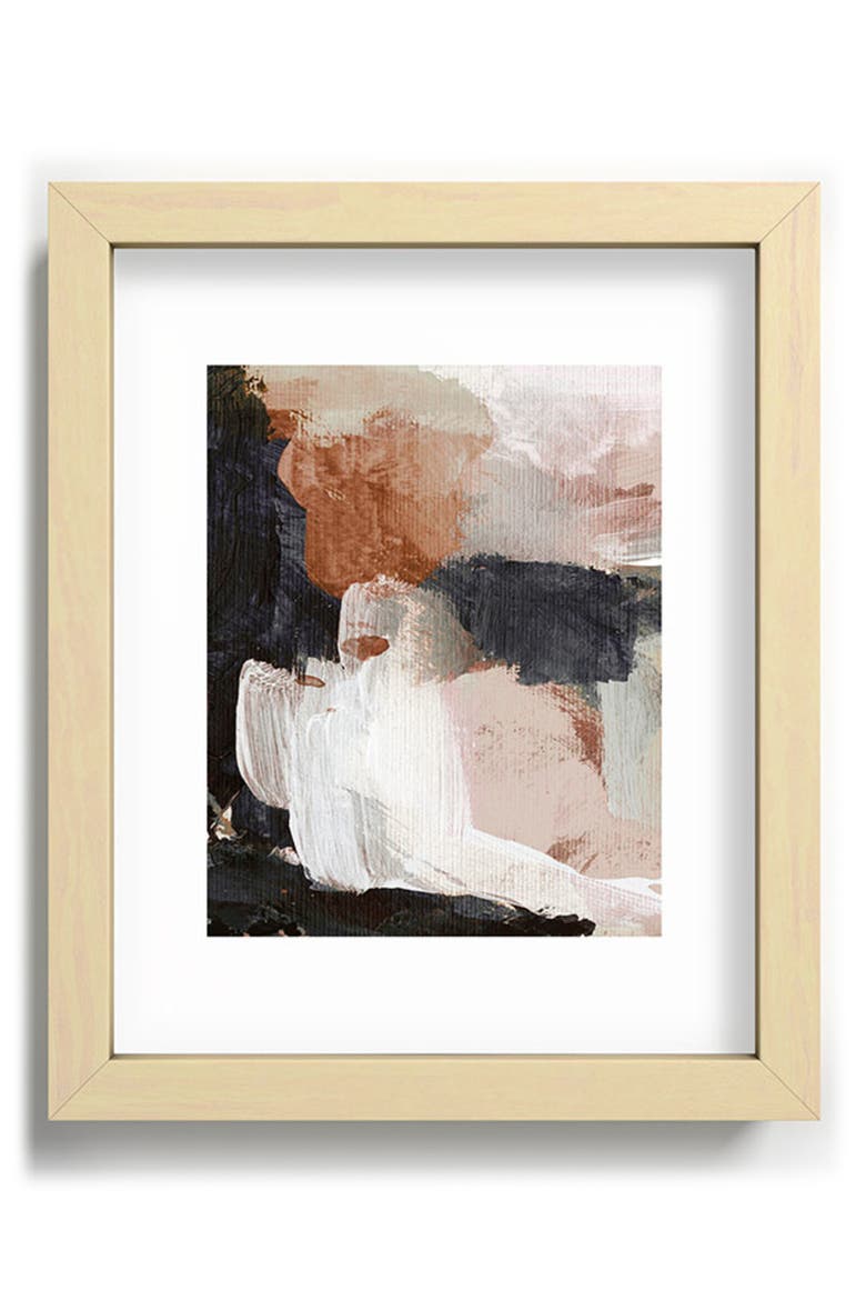 Earthly Abstract Framed Art Print, Alternate, color, ORANGE
