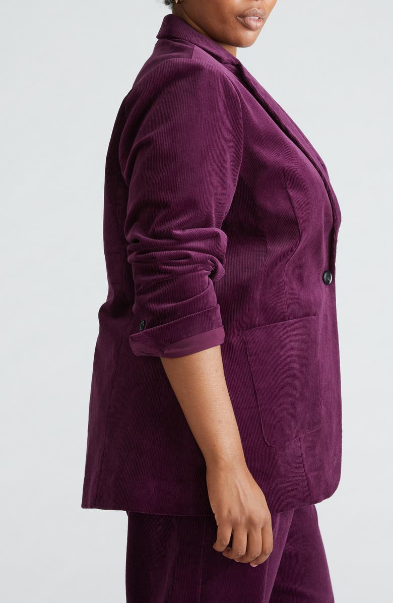 Universal Standard Davis Corduroy Blazer, Alternate, color, Violette