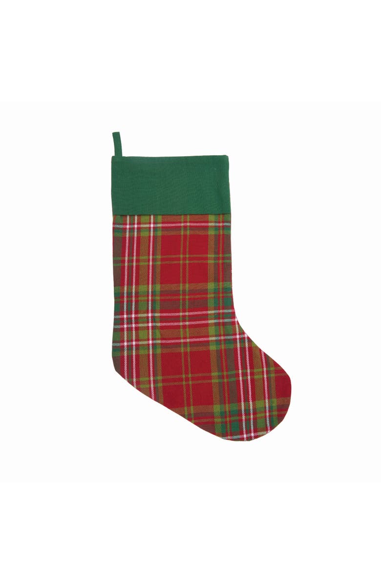 C&F Home Jonah Plaid Stocking, Main, color, Red