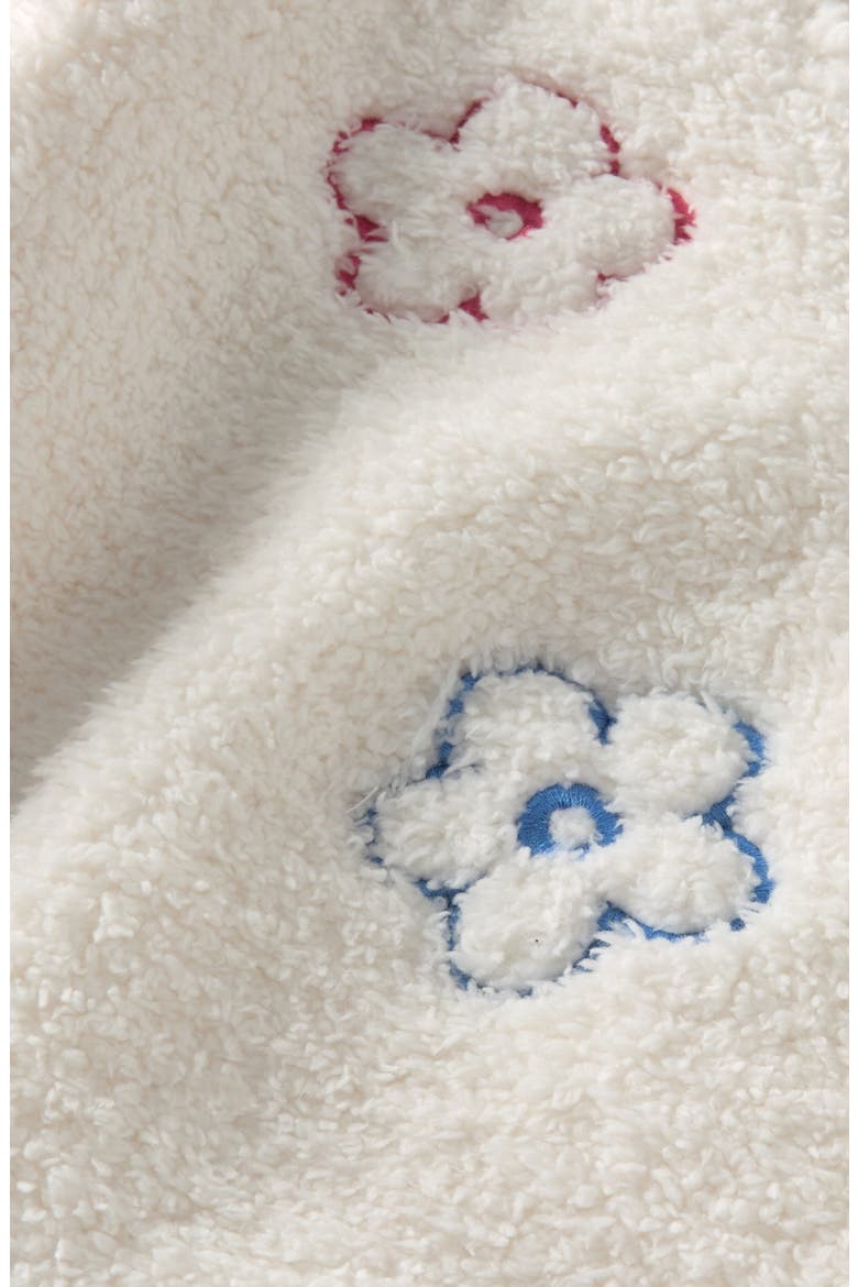 Floral Embroidered Faux Fur Sweatshirt, Alternate, color, IVORY EGRET MULTI DAISY