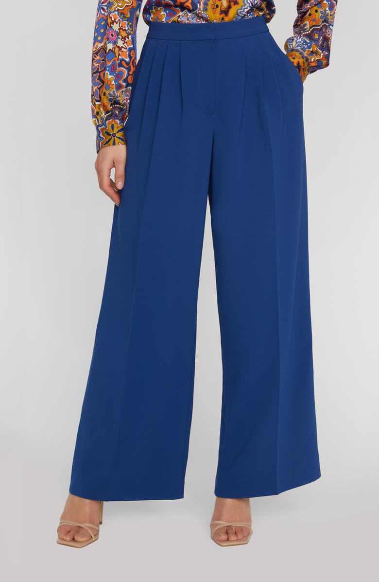 Elie Tahari The Rita Pleated Wide Leg Pants, Main, color, Twilight