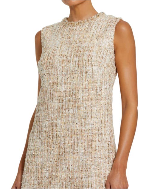 Mac Duggal Beaded Trim A-line Mini Shift Dress In Blush