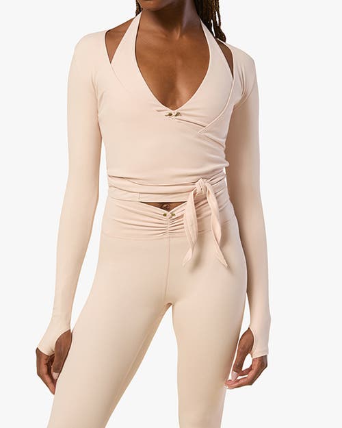 WEWOREWHAT WEWOREWHAT LONG SLEEVE WRAP TOP