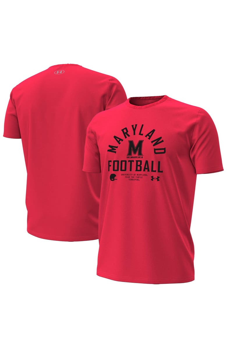 Under Armour Men's Under Armour Red Maryland Terrapins 2025 Sideline Football Performance T-Shirt, Alternate, color, Red