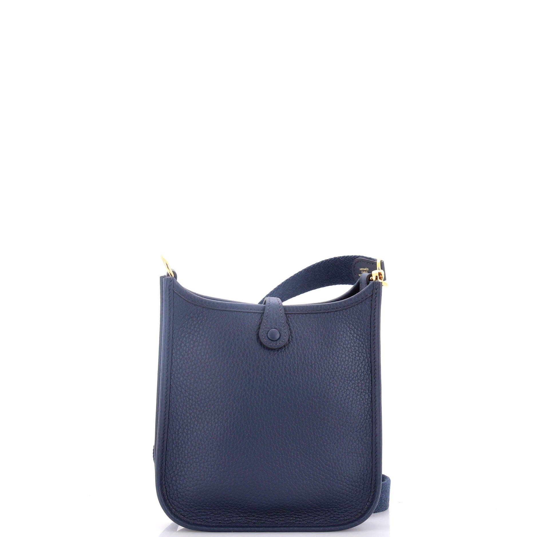 Pre-Owned Hermes Evelyne Bag Gen III Clemence TPM, Alternate, color, Bleu Navy