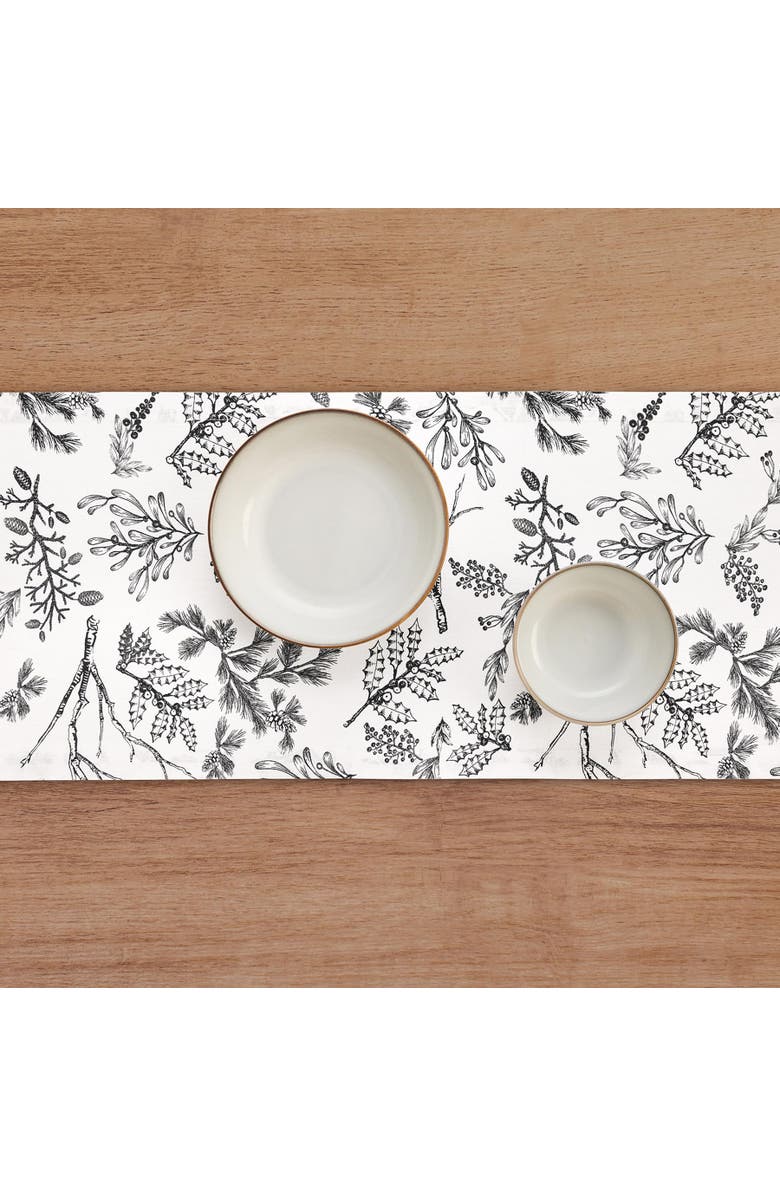 Solino Home Linen Table Runner - Winter Forest, Alternate, color, Black/White
