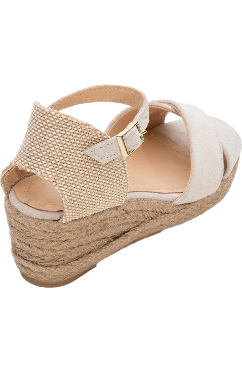 Forever & Always Shoes Miria Leather Platform Espadrille, Alternate, color, Beige Suede Leather