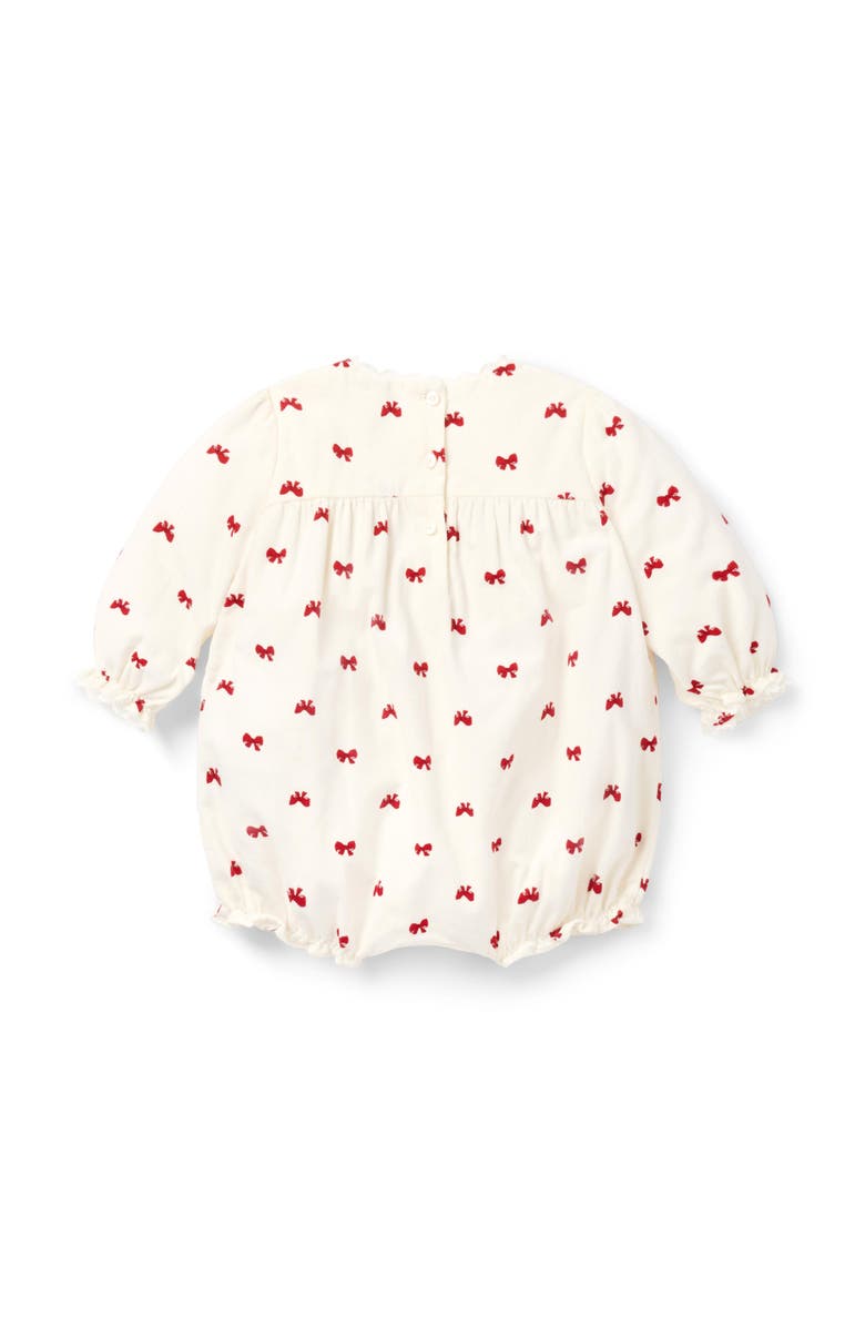Janie and Jack Baby Bow Corduroy Romper, Alternate, color, Red Multi