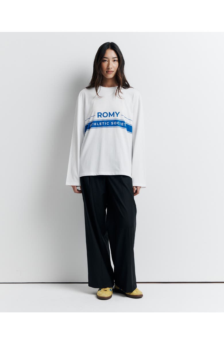 Romy the Brand Romy Athletic Society Long Sleeve Tee, Alternate, color, White + Print