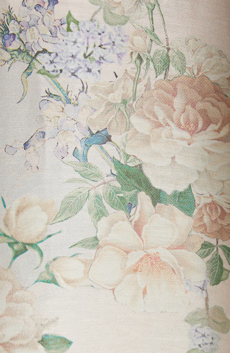 Camilla Corset Fit & Flare Linen & Silk Dress, Alternate, color,