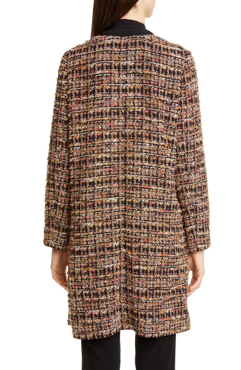 Etro Long Cotton Blend Tweed Coat, Alternate, color, 