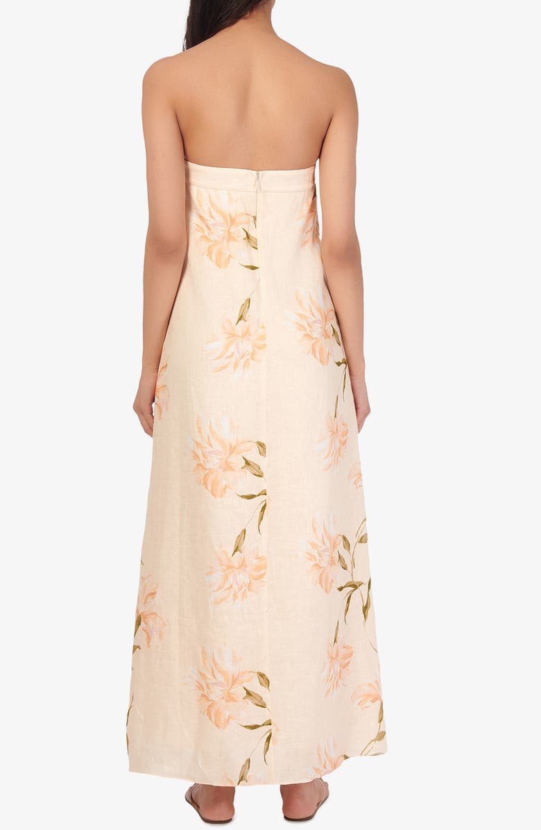 CAMI NYC Andalus Strapless Linen Maxi Dress, Alternate, color, 