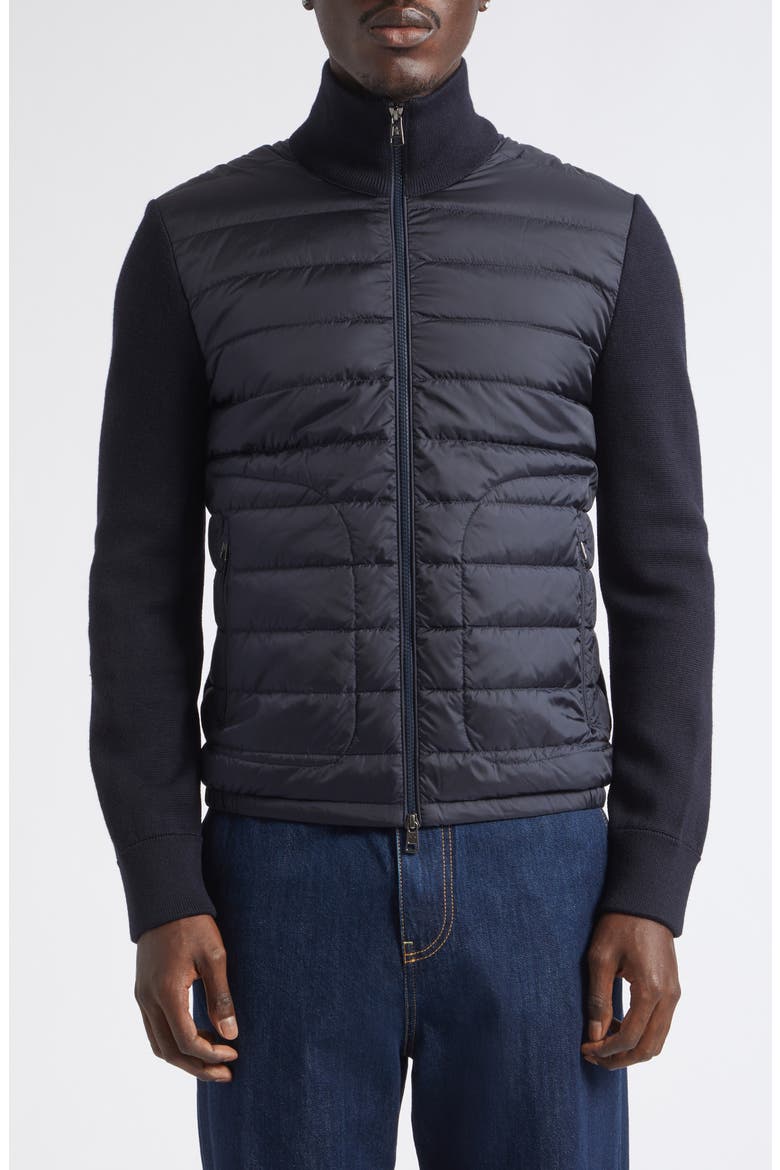 Maglia Mixed Media Cardigan, Main, color, NAVY/ NAVY
