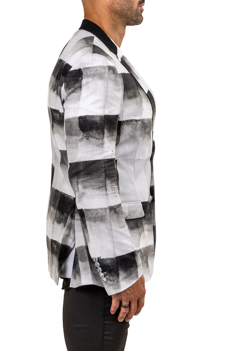 Maceoo Unconstructed Marthyr022 Black Cotton Patchwork Blazer, Alternate, color, Grey