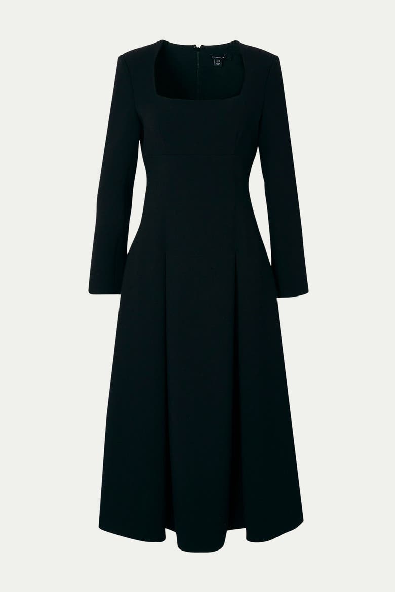 Stretch Sweetheart Neck Midi Dress, Alternate, color, Black