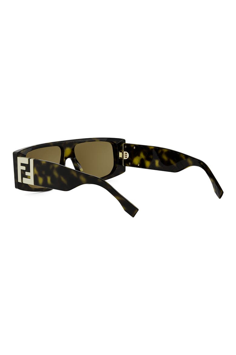 FF Squared 56mm Rectangular Sunglasses, Alternate, color, DARK HAVANA / BROWN
