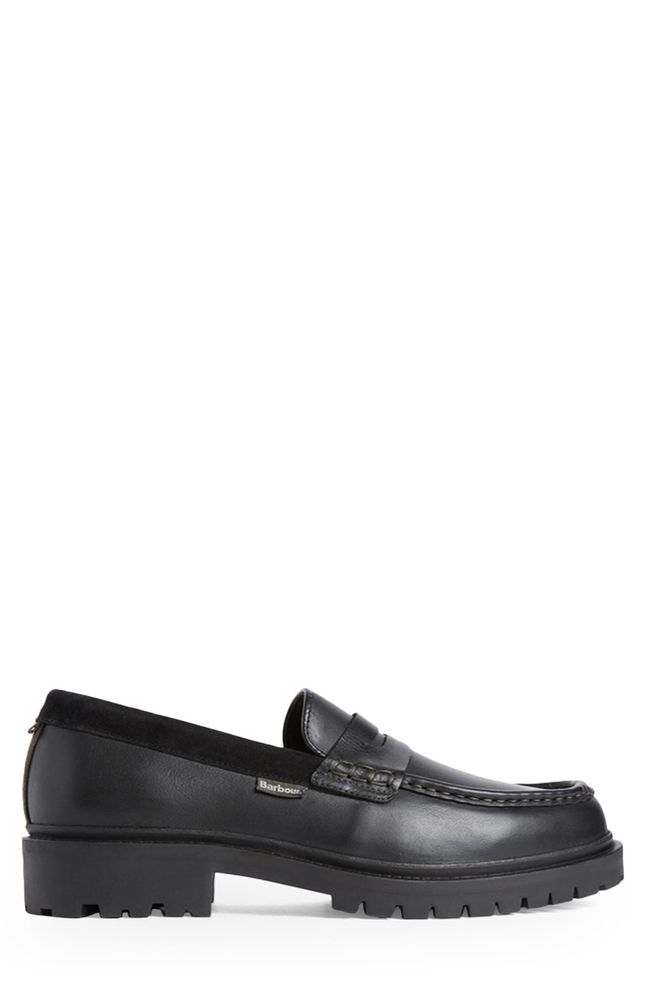 Croxton Leather Penny Loafer, Alternate, color, BLACK