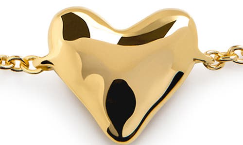 Monica Vinader Gold Heart Chain Bracelet In 18ct Gold Vermeil
