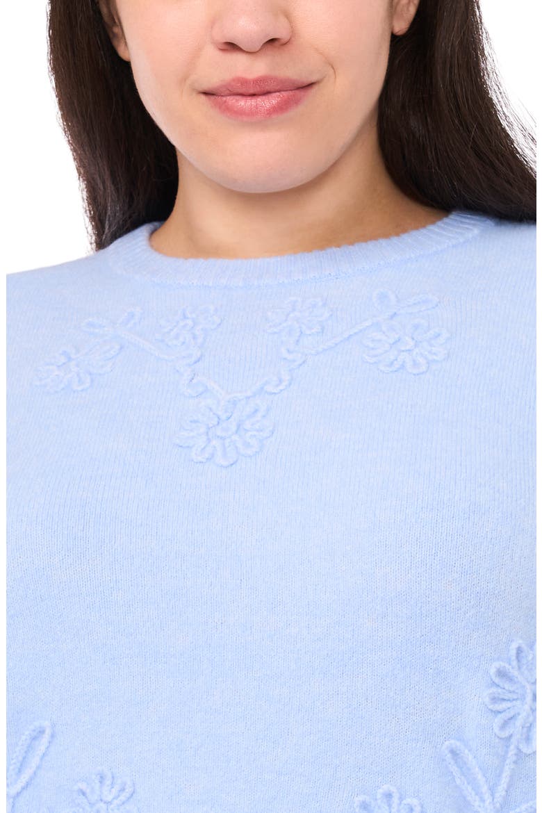 Embroidered Floral Sweater, Alternate, color, CHAMBRAY BLUE