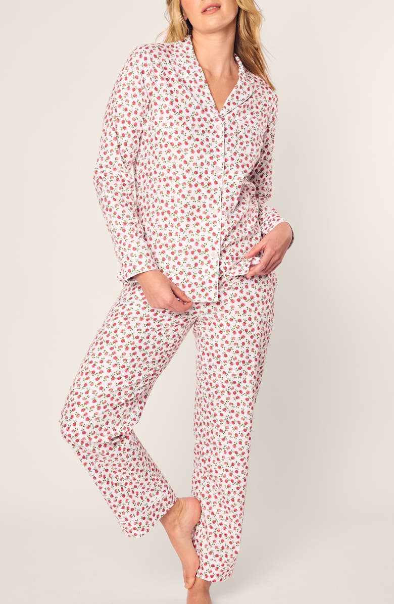 Petite Plume Floral Print Cotton Twill Pajamas, Main, color, 