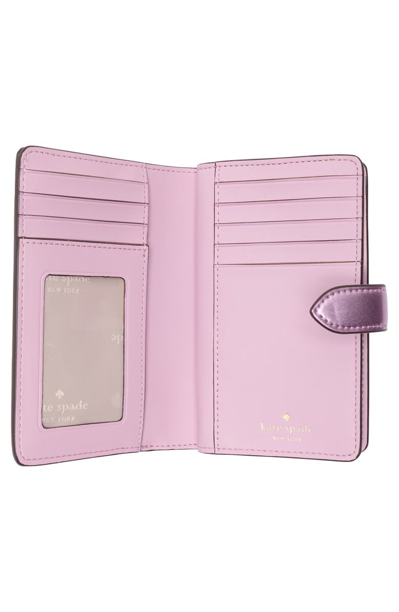 Kate Spade New York kenzie patent wallet, Alternate, color, Quartz Pink