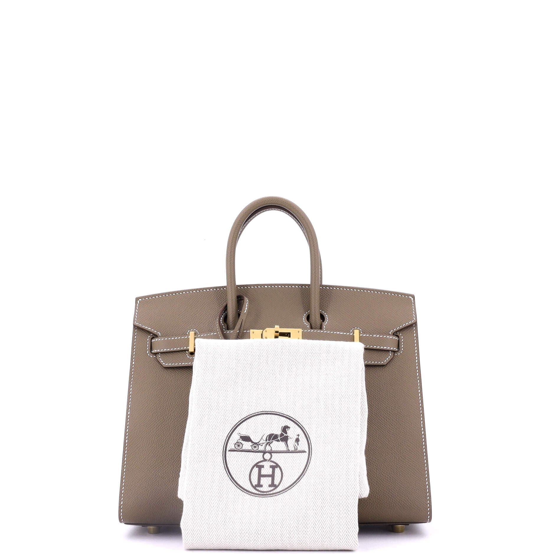 Pre-Owned Hermes Birkin Sellier Bag Grey Epsom with Gold Hardware 25, Alternate, color, 