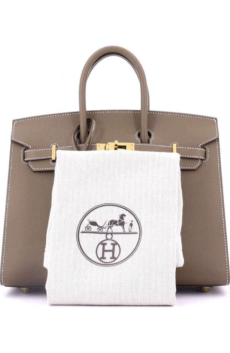 Pre-Owned Hermes Birkin Sellier Bag Grey Epsom with Gold Hardware 25, Alternate, color,