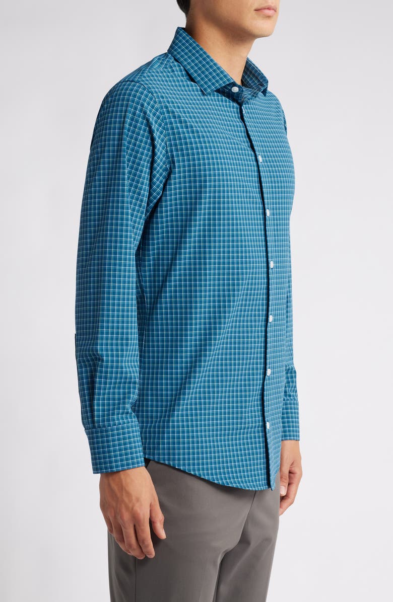 Mizzen+Main Leeward Trim Fit No Tuck Check Performance Button-Up Shirt, Alternate, color, 