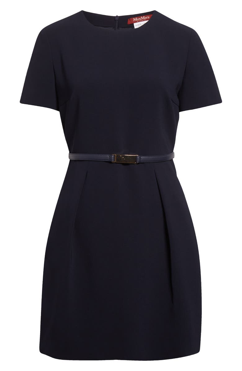 Max Mara Studio Kefalos Cady Belted Minidress, Alternate, color, Navy