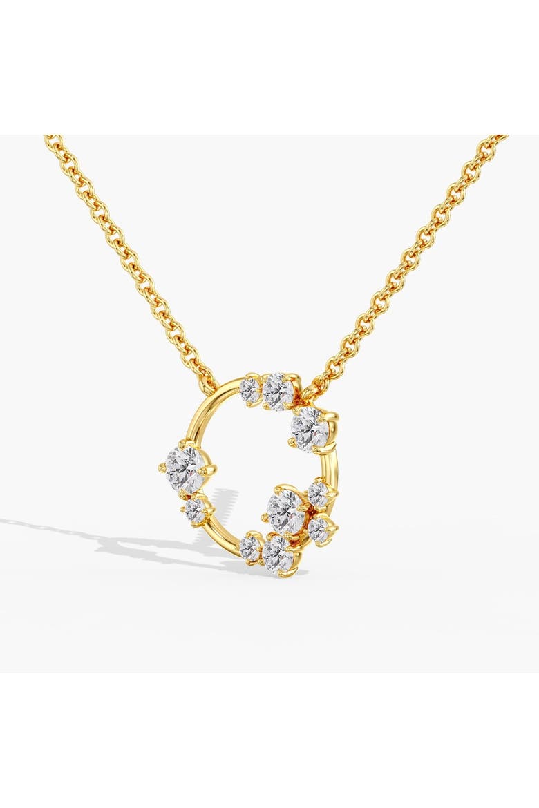 Starlight Open Circle Pendant Lab Diamond Necklace in 14K, Main, color, White Gold