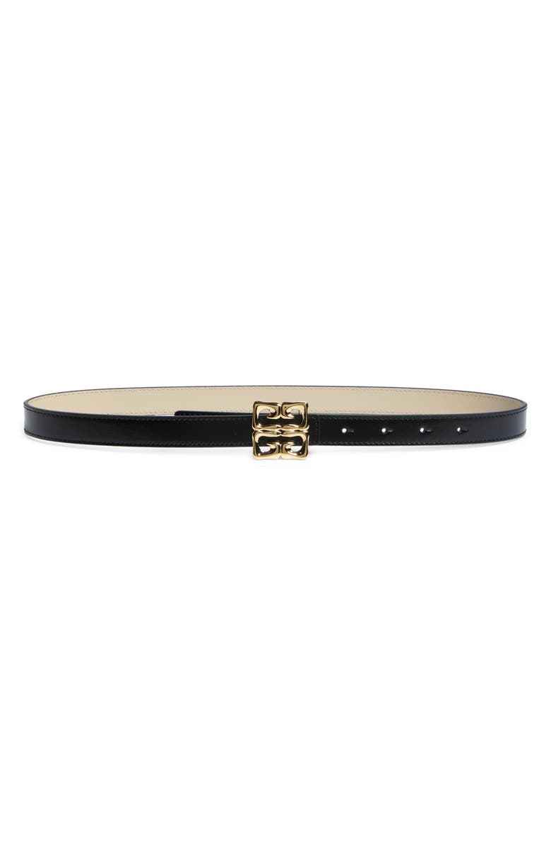 Givenchy 4G Liquid Reversible Leather Skinny Belt, Main, color,