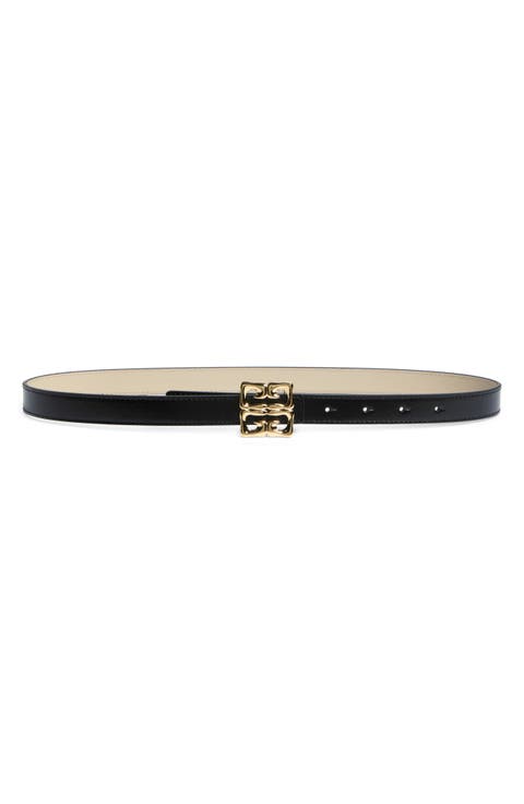 4G Liquid Reversible Leather Skinny Belt