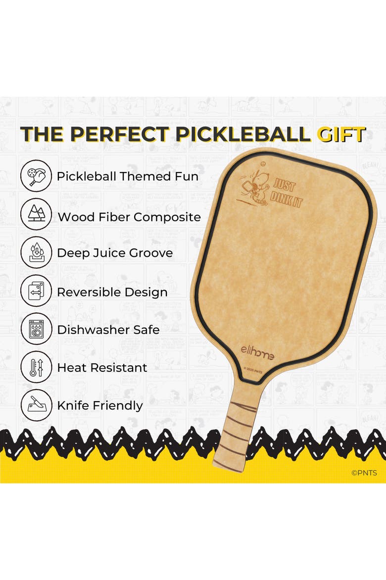 Peanuts Pickleball Charcuterie Cutting Board - Just Dink It, Alternate, color, Beige