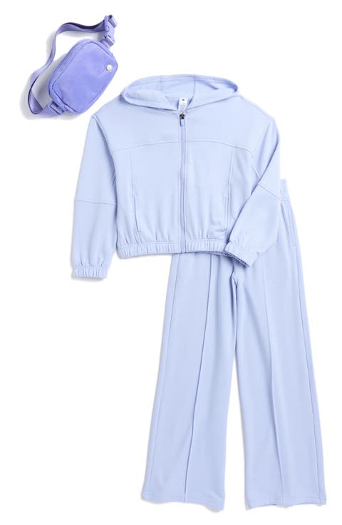 Kids' Brushed French Terry Zip Hoodie, Pants & Belt Bag Set (Big Kid)