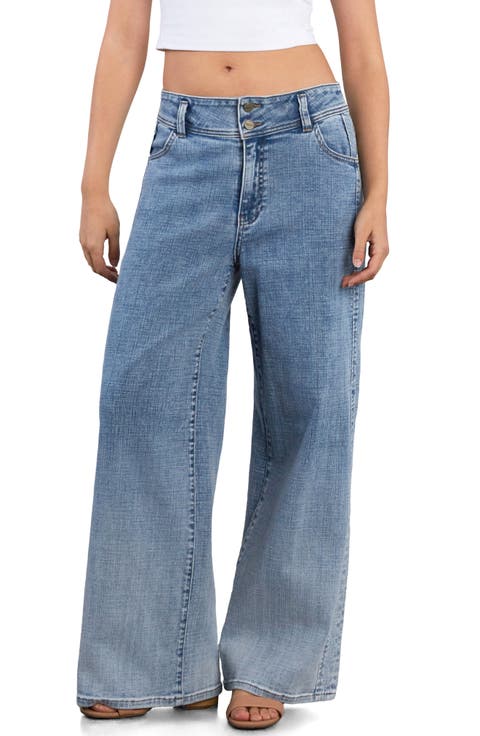 Vibe Seamed Wide Leg Jeans