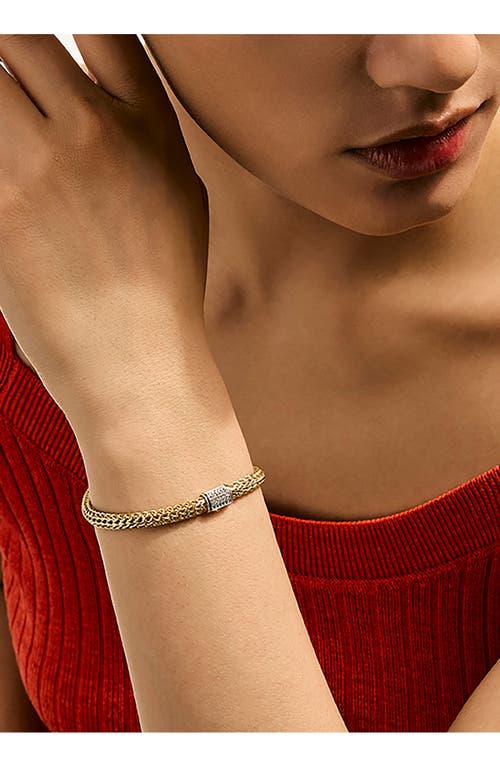 John Hardy Icon Bracelet, Pavé Diamond, 5mm In Gold