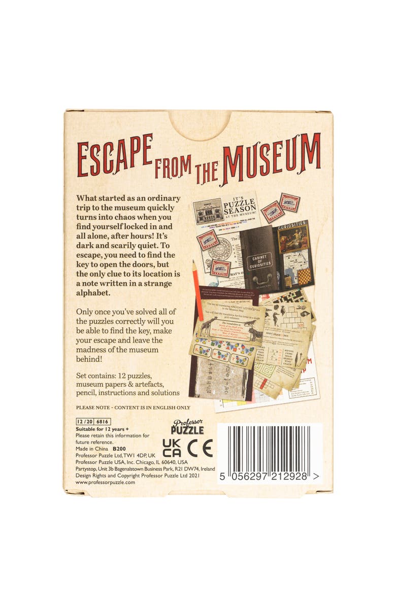 Professor Puzzle Escape From The Museum Mini Escape Room, 12 Puzzles, 12+, Alternate, color, Multicolored