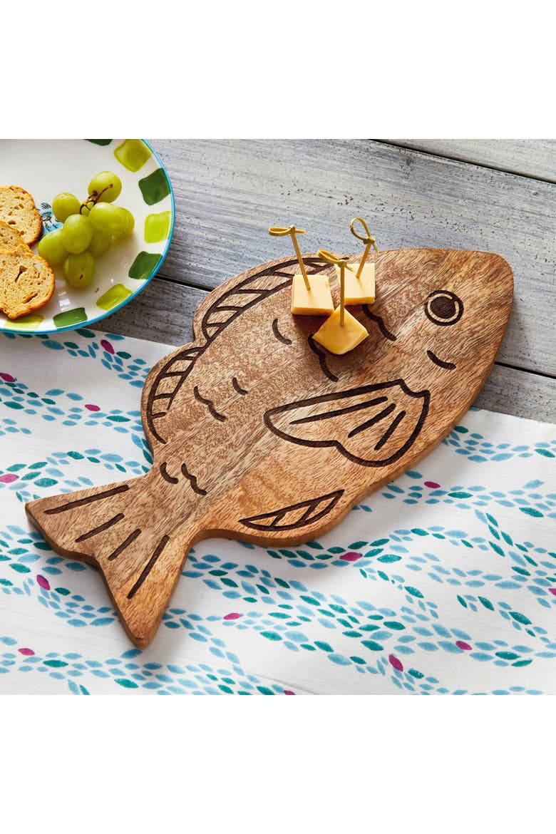 Fish Board Natural Mango Wood Summer, Alternate, color, Brown